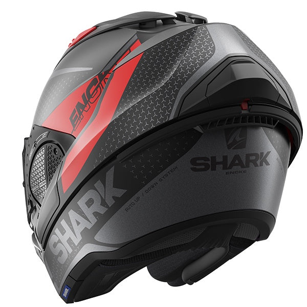 Shark Evo GT Flip Front Helmet Encke KRA  - Mat Black / Red / Anthracite