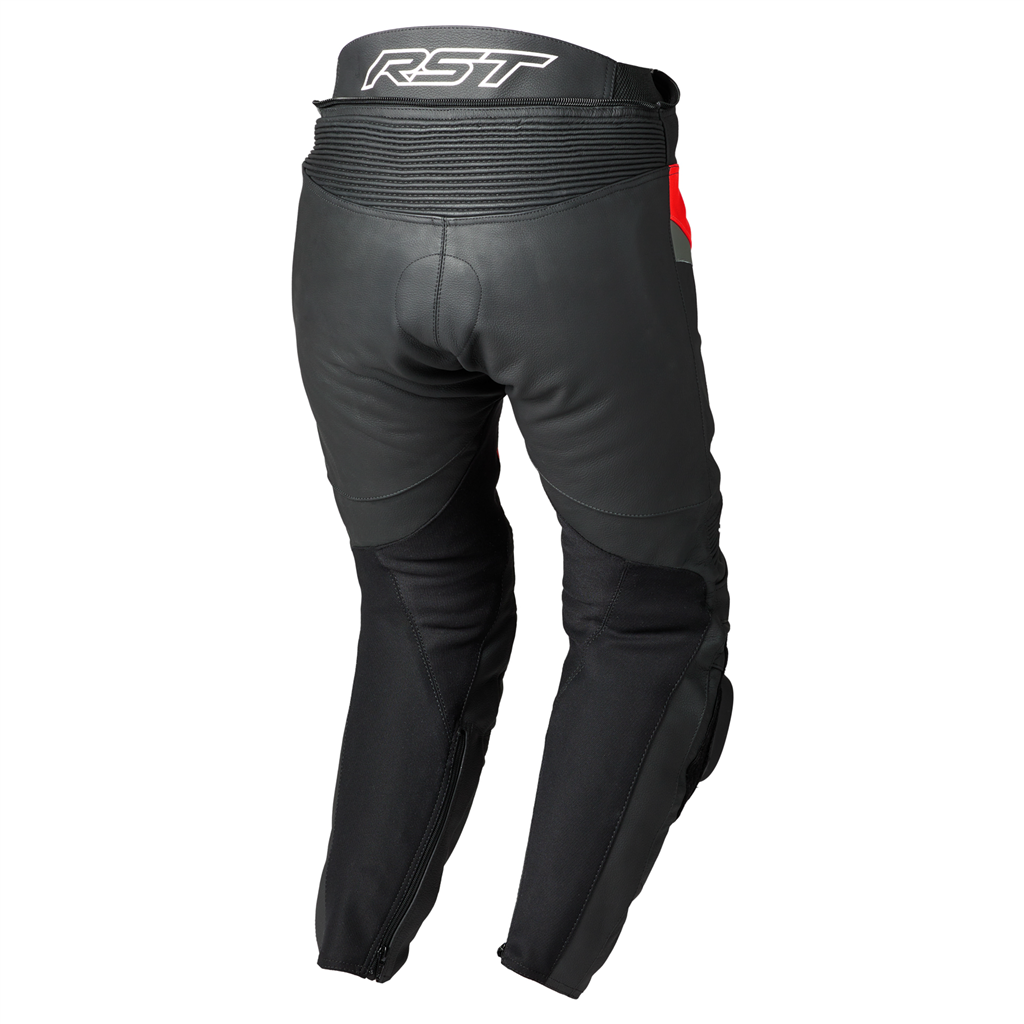 RST Tractech Evo 4 CE Mens Leather Jeans - Black / Grey / Flo Red