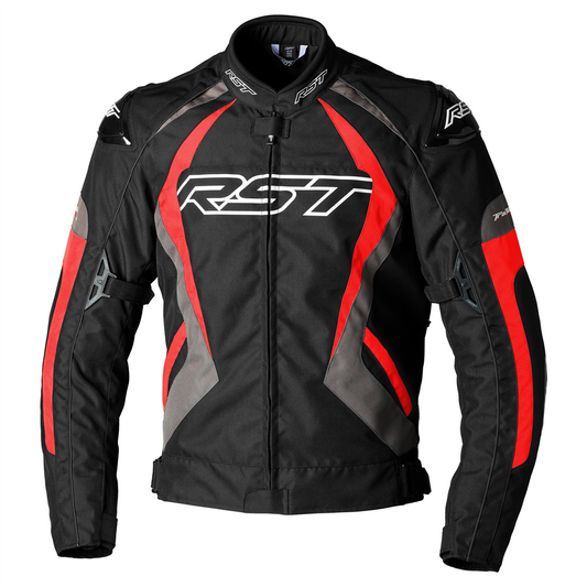 RST Tractech Evo 4 CE Mens Textile Jacket - Black / Grey / Flo Red