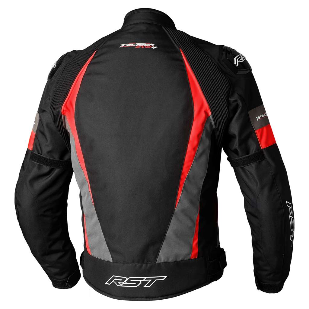 RST Tractech Evo 4 CE Mens Textile Jacket - Black / Grey / Flo Red