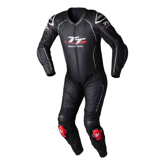 RST S1 CE Mens Leather Suit - IOM Logo / Black / White