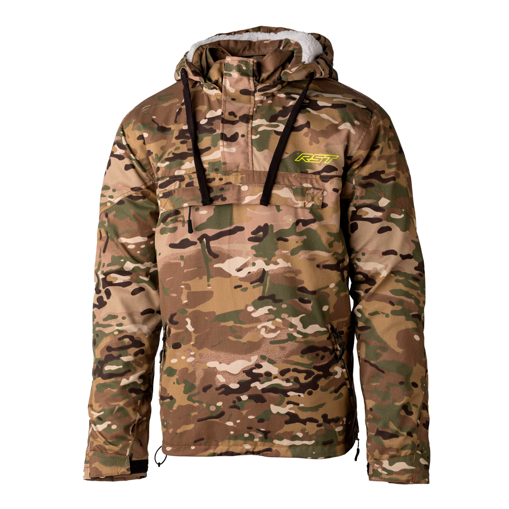 RST X KEVLAR® Loadout 1/4 zip CE Mens Textile Hooded Jacket - Khaki Camo