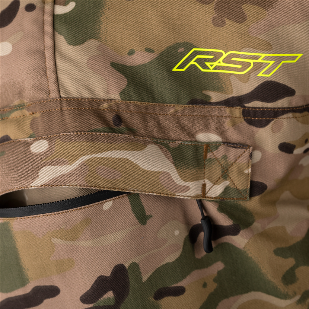 RST X KEVLAR® Loadout 1/4 zip CE Mens Textile Hooded Jacket - Khaki Camo