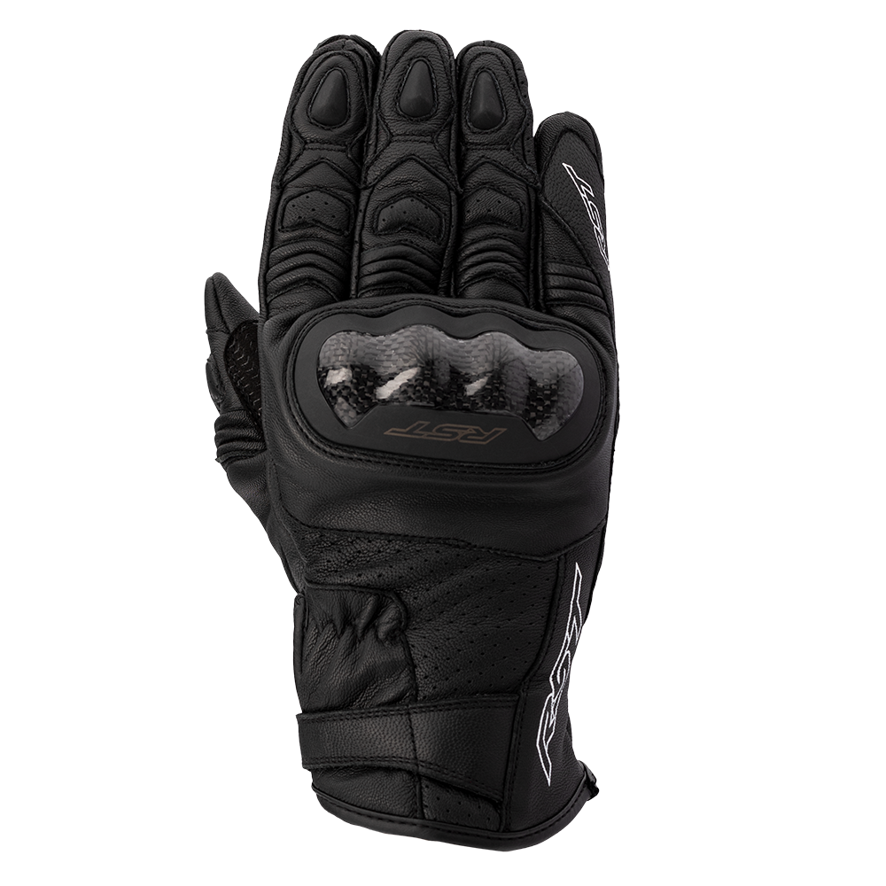 RST Shortie CE Mens Leather Gloves - Black / Black