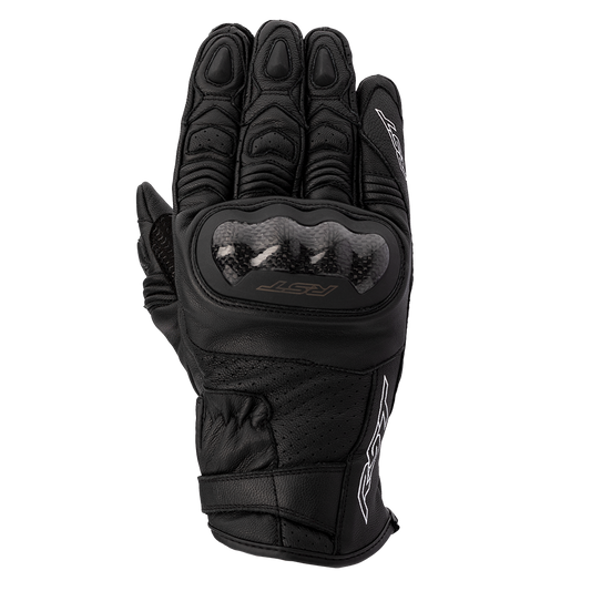 RST Shortie CE Mens Leather Gloves - Black / Black