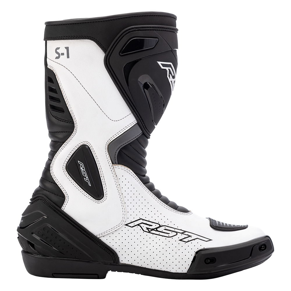 RST S1 Mens Leather CE Boots - White / Black