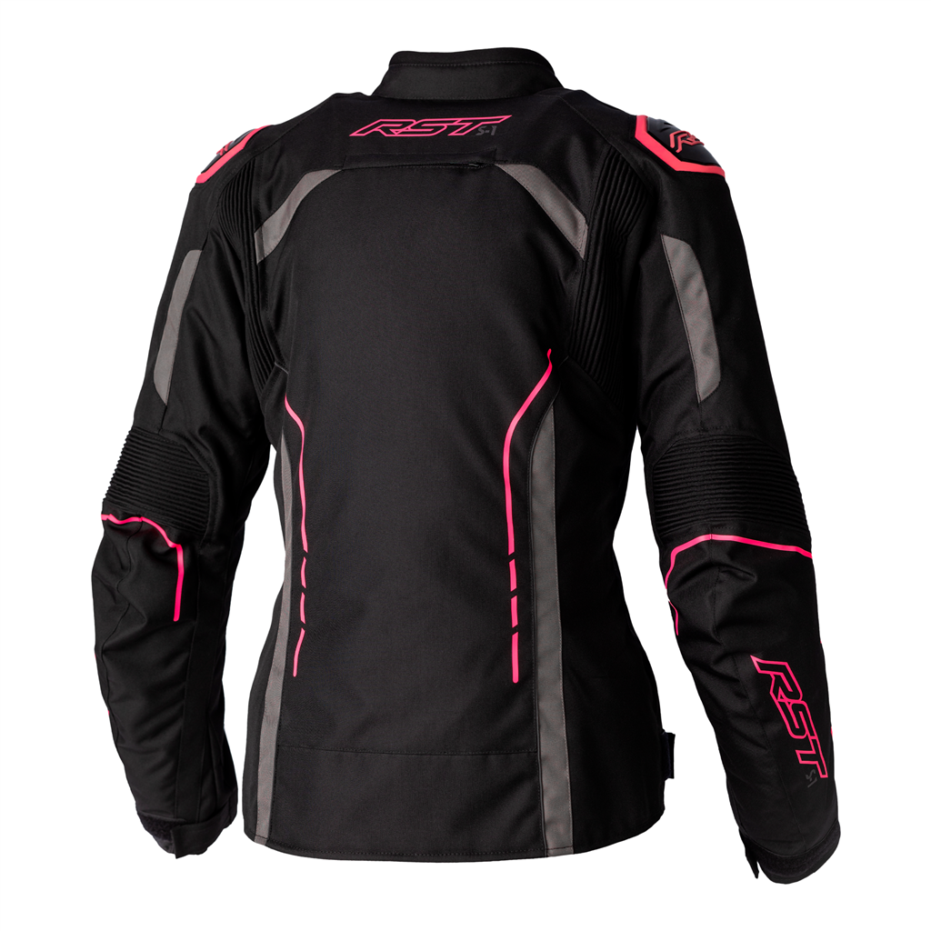 RST S1 CE Ladies Textile Jacket - Black / Neon Pink