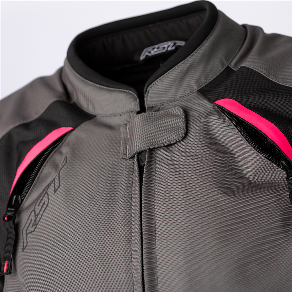 RST Ava CE Ladies Textile Jacket - Grey / Black / Neon Pink