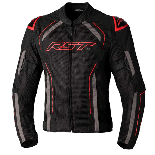 RST S1 Mesh CE Mens Textile Jacket - Black / Red