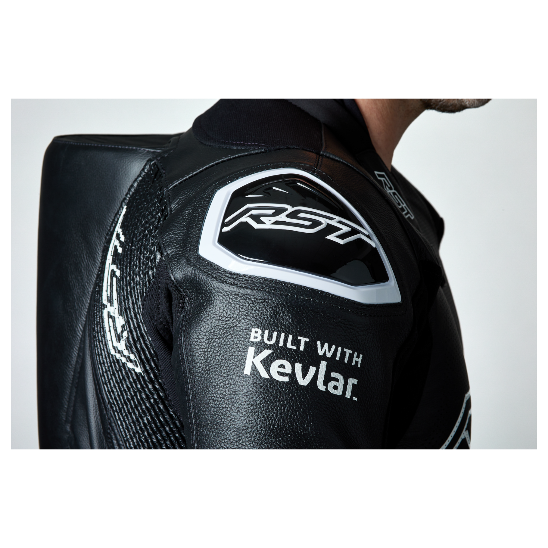 RST V4.1 Evo Kangaroo Airbag Mens Leather Suit - Black / Black