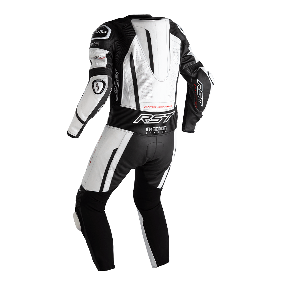 RST Pro Series Evo Airbag CE Mens Leather Suit - White / Black / Black