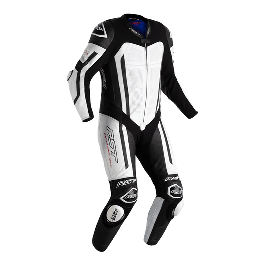 RST Pro Series Evo Airbag CE Mens Leather Suit - White / Black / Black