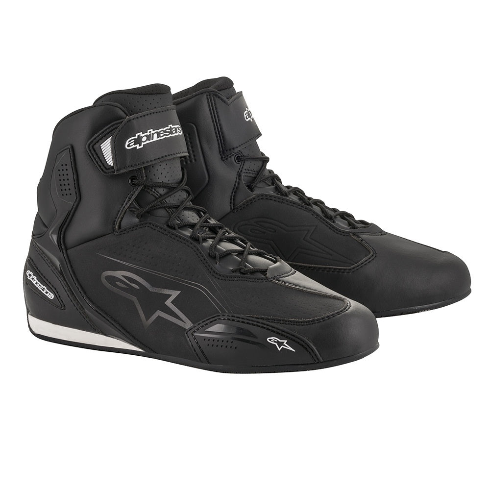 Alpinestars Faster 3 Short Motorcycle Boots - Black / Black