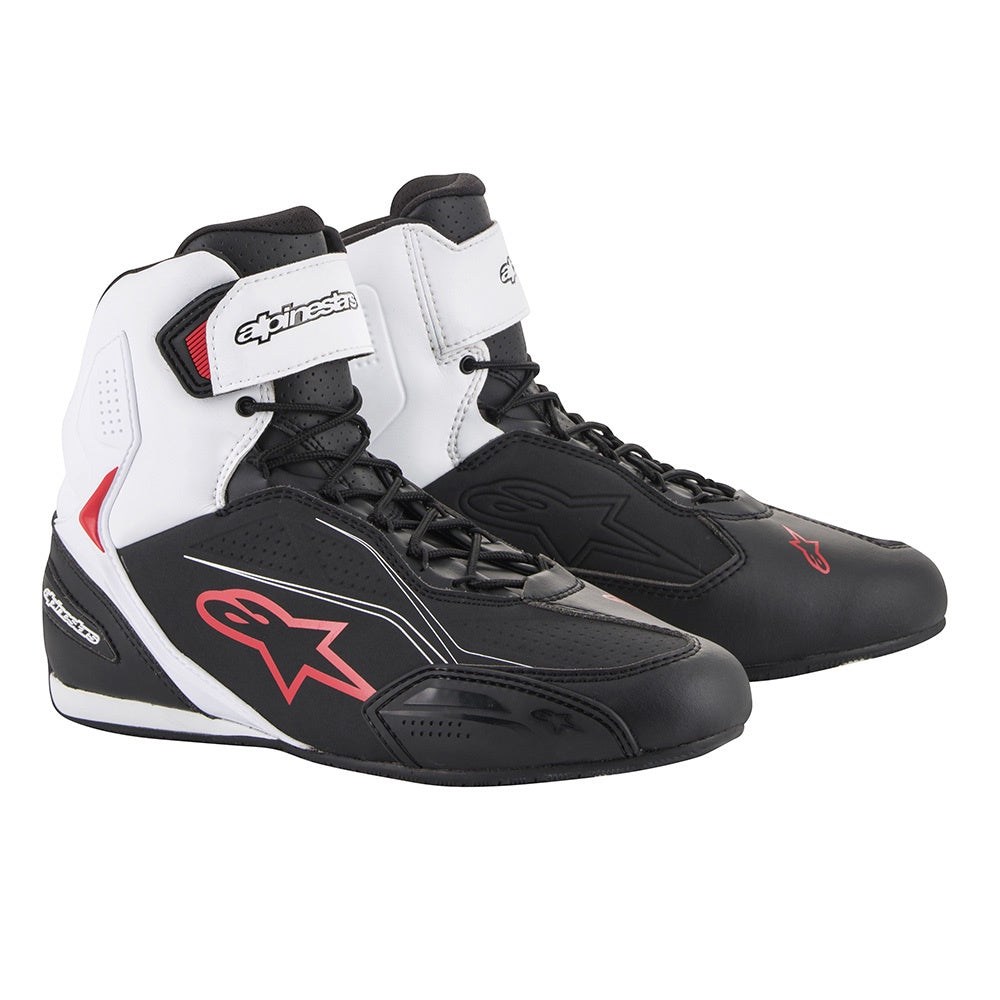 Alpinestars Faster 3 Short Motorcycle Boots - Black / White / Red