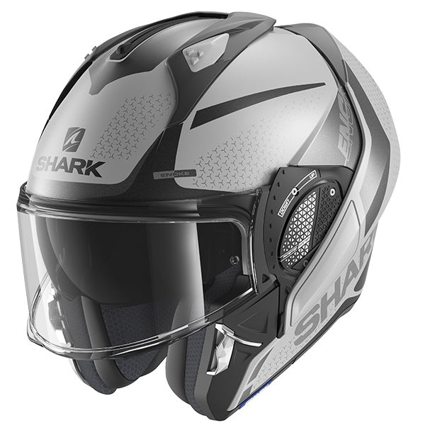 Shark Evo GT Flip Front Helmet Encke SAK - Mat Silver / Anthracite / Black