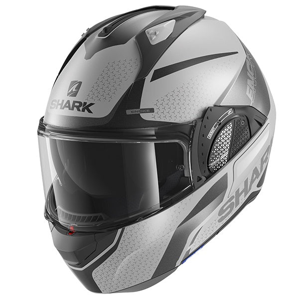 Shark Evo GT Flip Front Helmet Encke SAK - Mat Silver / Anthracite / Black