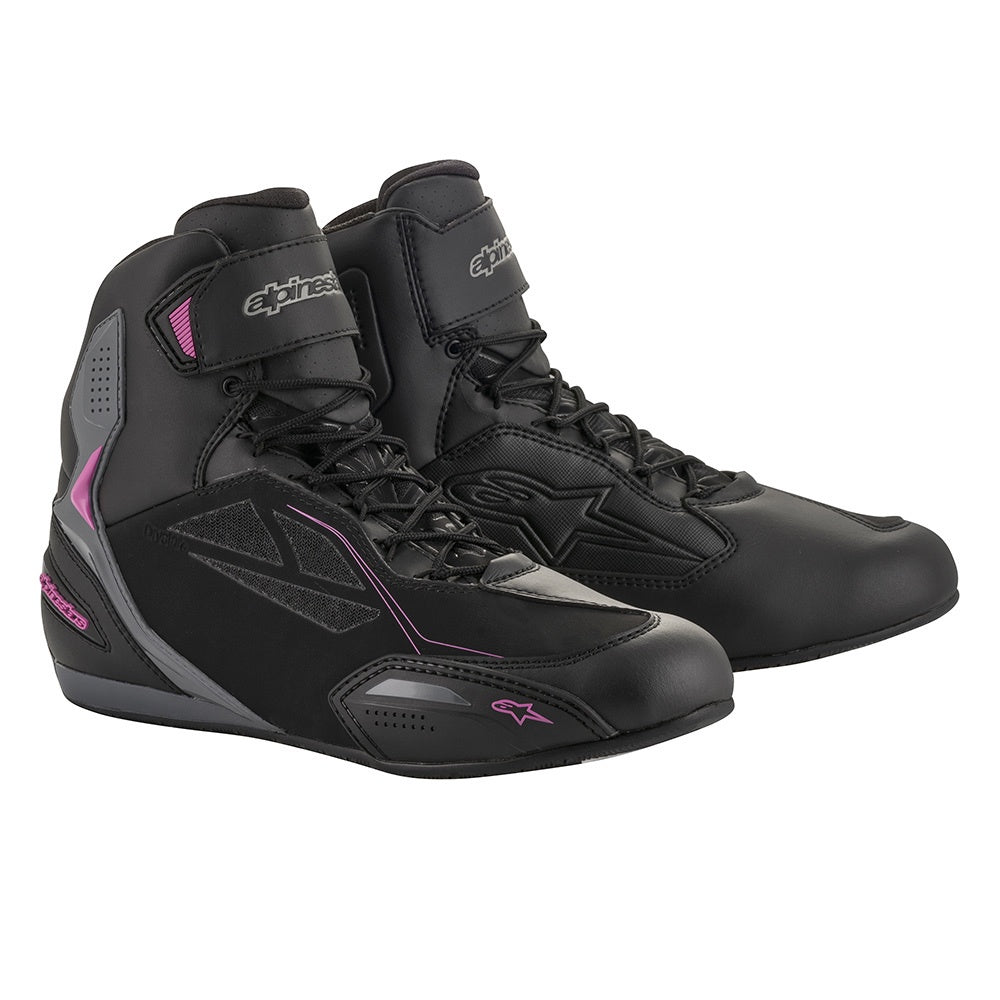 Alpinestars Stella Faster 3 Drystar Waterproof Boots - Black / Dark / Grey / Fuchsia