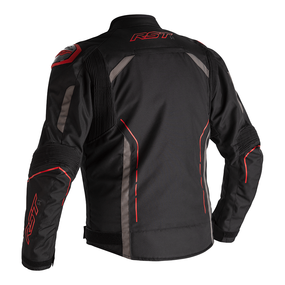 RST S1 CE Mens Textile Jacket - Black / Grey / Red .