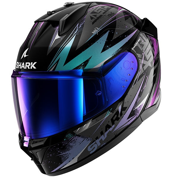 Shark D-Skwal 3 Blast-R Full Face Helmet KGX - Black / Blue / Purple