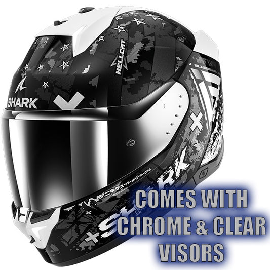 Shark Skwal I3 Hellcat Full Face Helmet KUS - Black / White