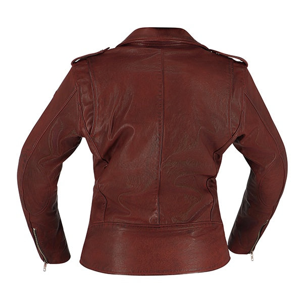 Richa Brighton Ladies Leather Jacket - Burgundy