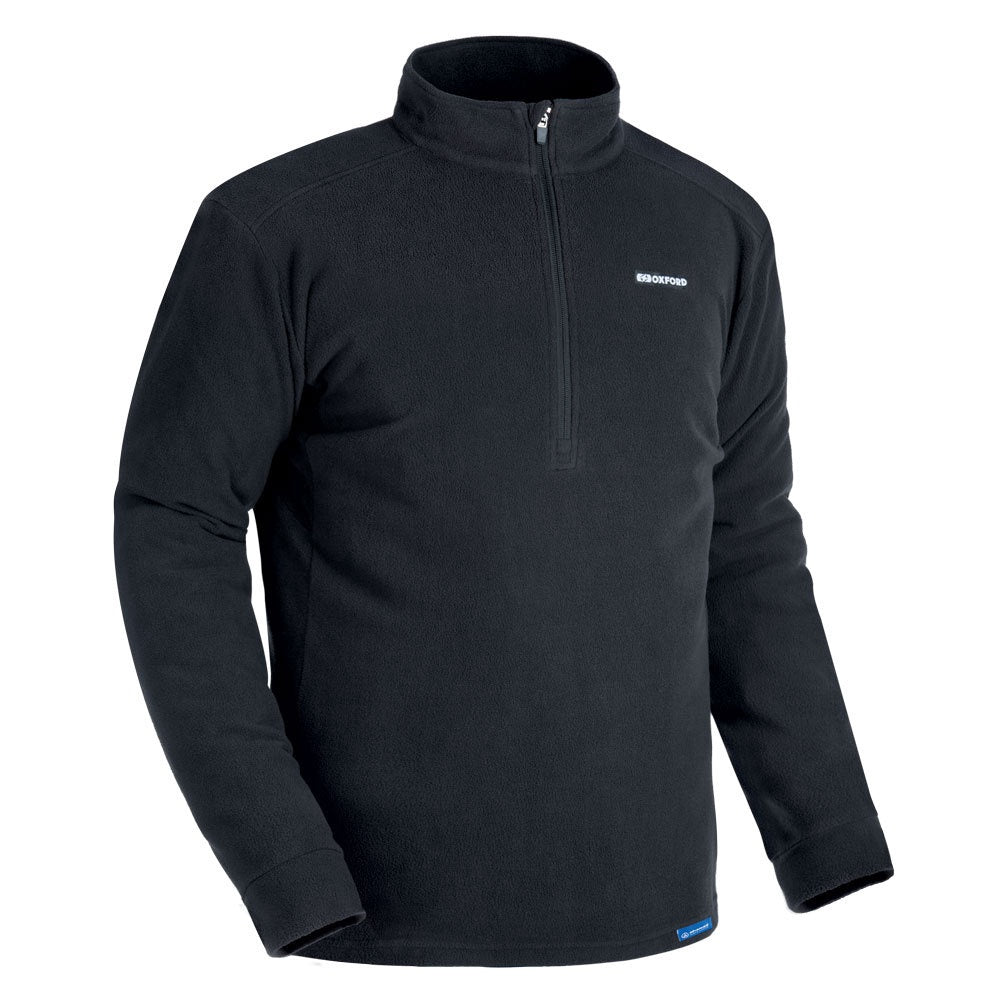 Oxford Advanced Micro Fleece 1/2 Neck Mens Top - Black