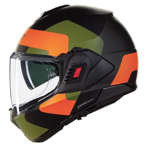 Nolan N120-1 Omocromo Flip Front Helmet 345 - Orange / Green