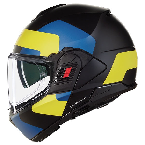 Nolan N120-1 Omocromo Flip Front Helmet 346 - Yellow / Blue