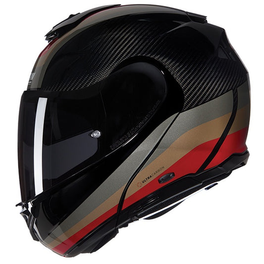 Nolan X-1005 Ultra Carbon Flip Front Helmet Gran Tour 347 - Black / Red