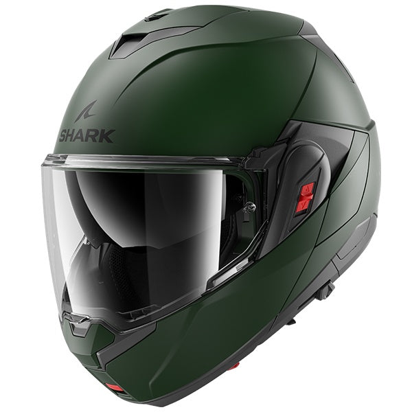 Shark OXO Blank Flip Front Helmet G02 - Matt Green