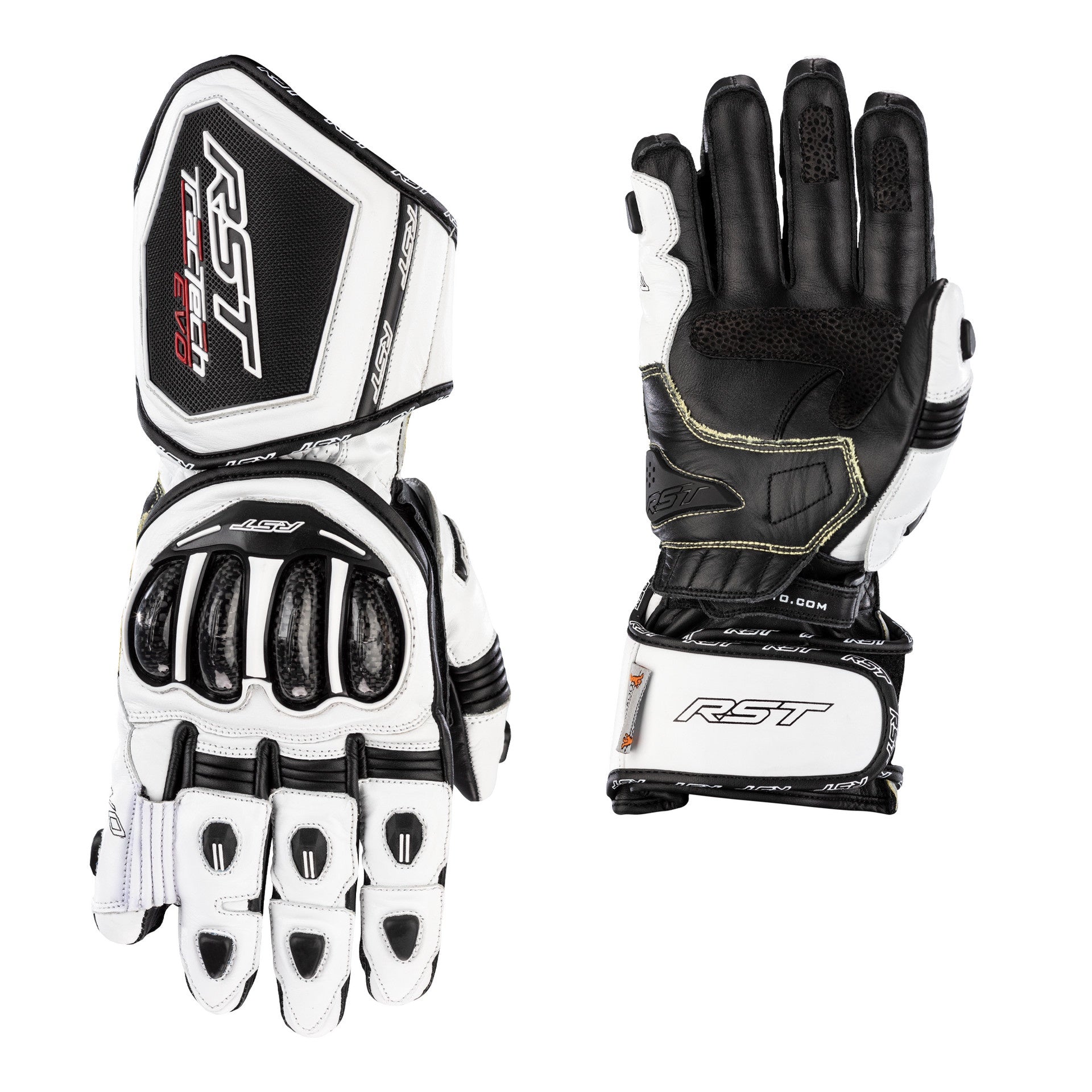 RST Tractech Evo 4 CE Mens Gloves - White / White / Black