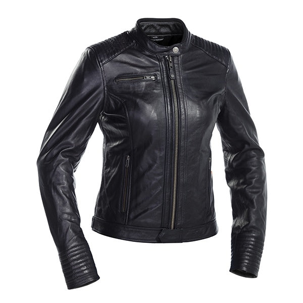 Richa Scarlett Ladies Leather Retro Motorcycle Jacket - Black