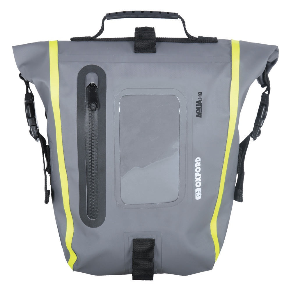 Oxford Aqua M8 Magnetic Tank Bag - Black / Grey / Fluo