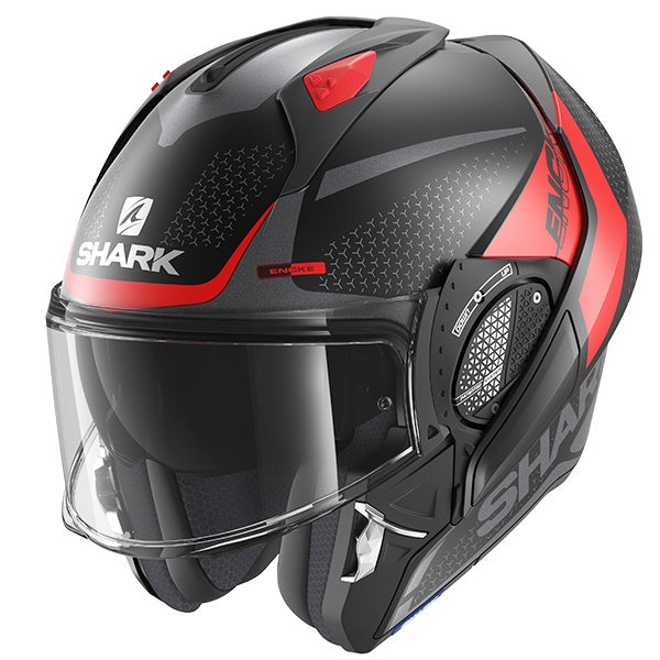 Shark Evo GT Flip Front Helmet Encke KRA  - Mat Black / Red / Anthracite