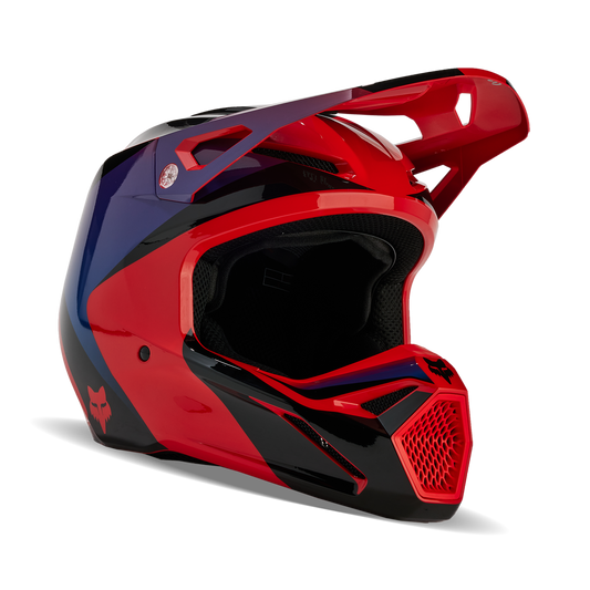 Fox V1 Streak MX24 Motocross Off-Road Helmet - Flo Red