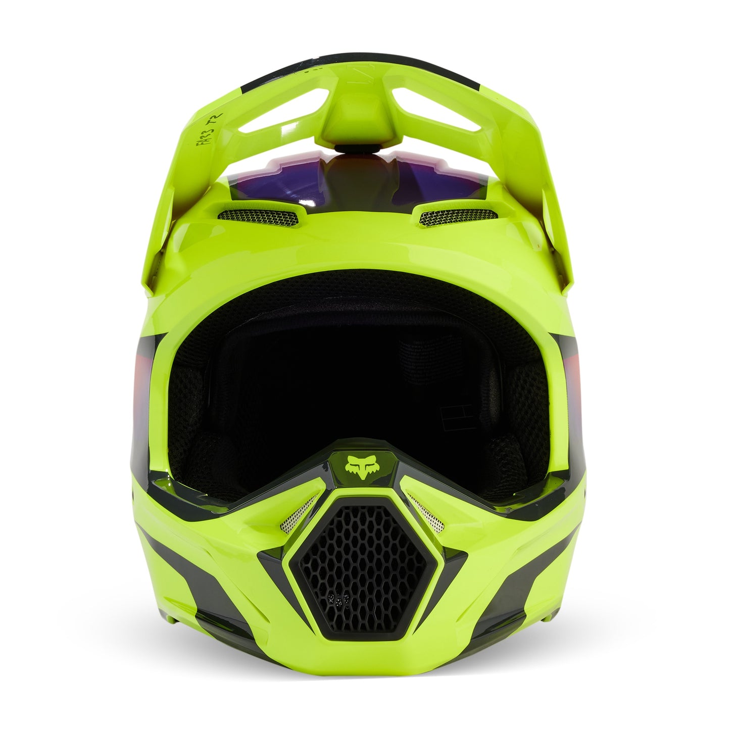 Fox V1 Flora MX24 Motocross Off-Road Helmet - Flo Yellow