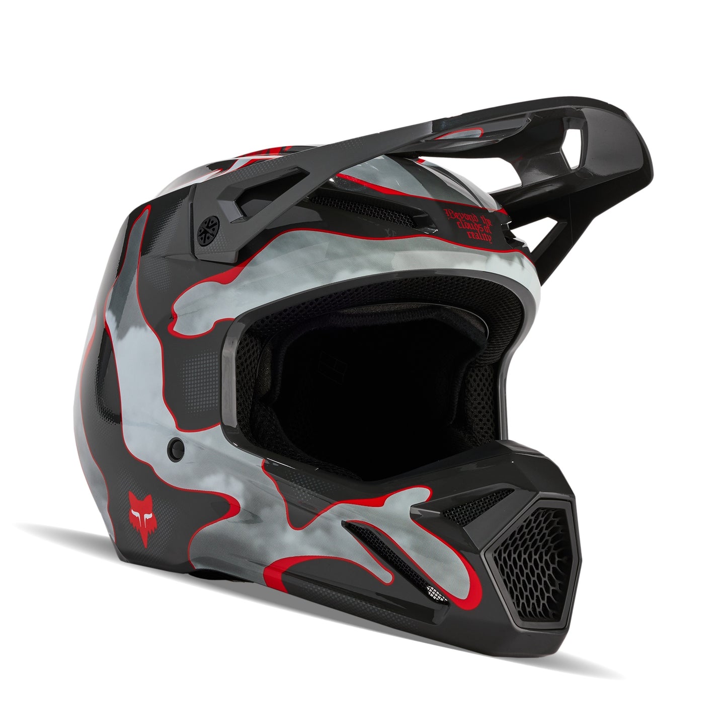 Fox V1 Atlas MX24 Motocross Off-Road Helmet - Grey / Red