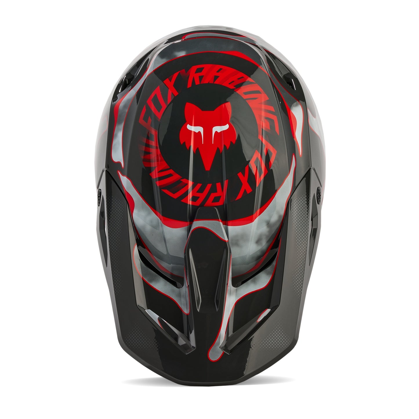 Fox V1 Atlas MX24 Motocross Off-Road Helmet - Grey / Red