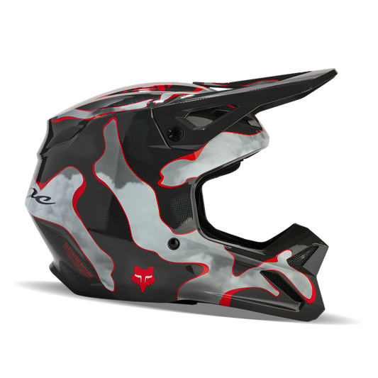 Fox YOUTH V1 Atlas MX24 Motocross Off-Road Helmet - Grey / Red