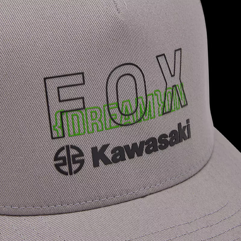 Fox x Kawasaki Flexfit Hat - Steel Grey