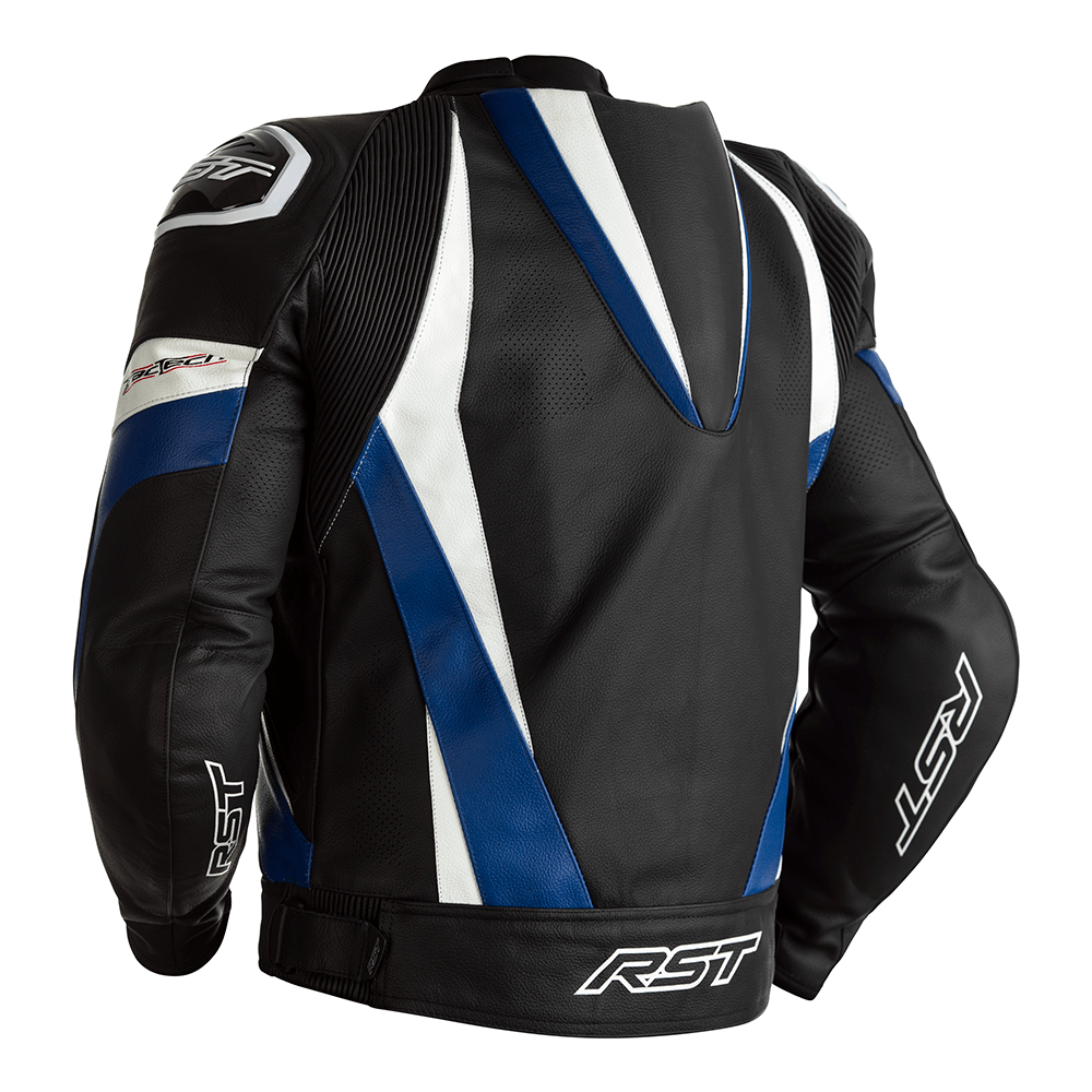 RST Tractech Evo 4 CE Mens Leather Jacket - Black / Blue .