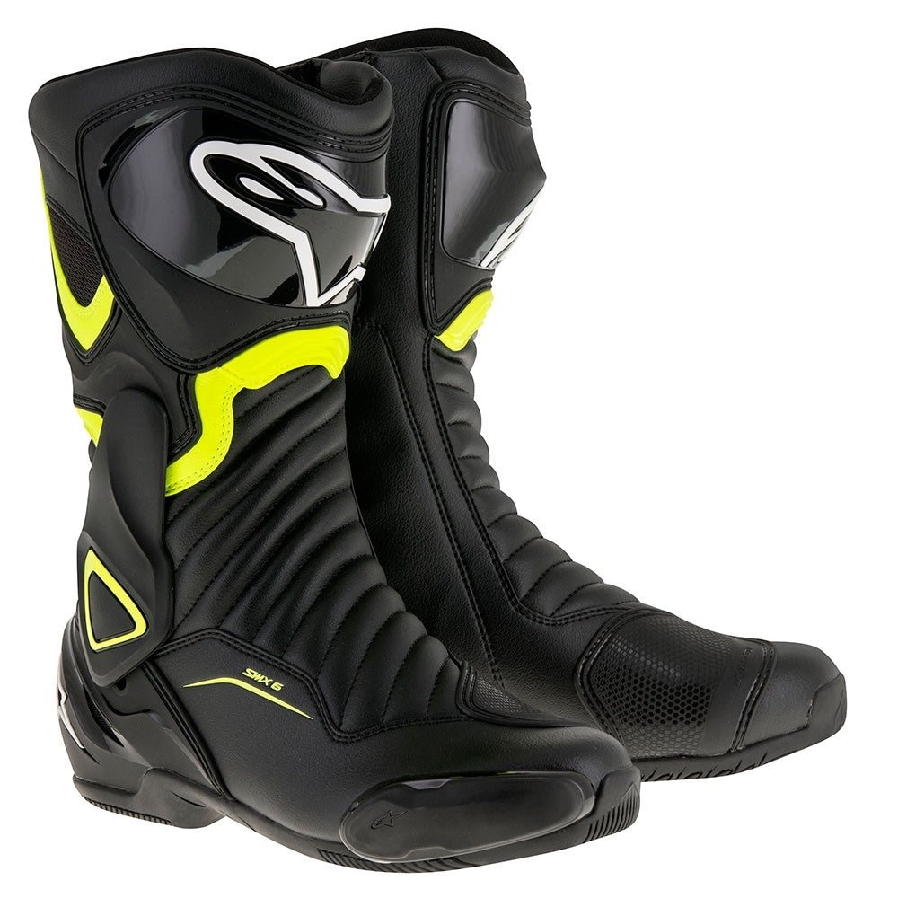 Alpinestars SMX 6 v2 Boots - Black & Yellow Fluo