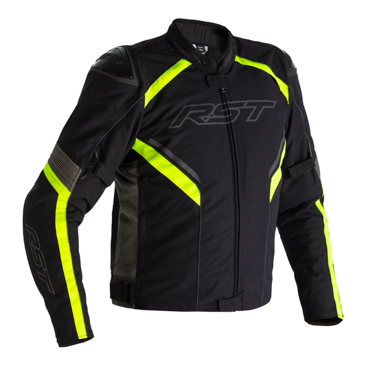 RST Sabre CE Mens Textile Jacket - Black / Grey / Flo Yellow .