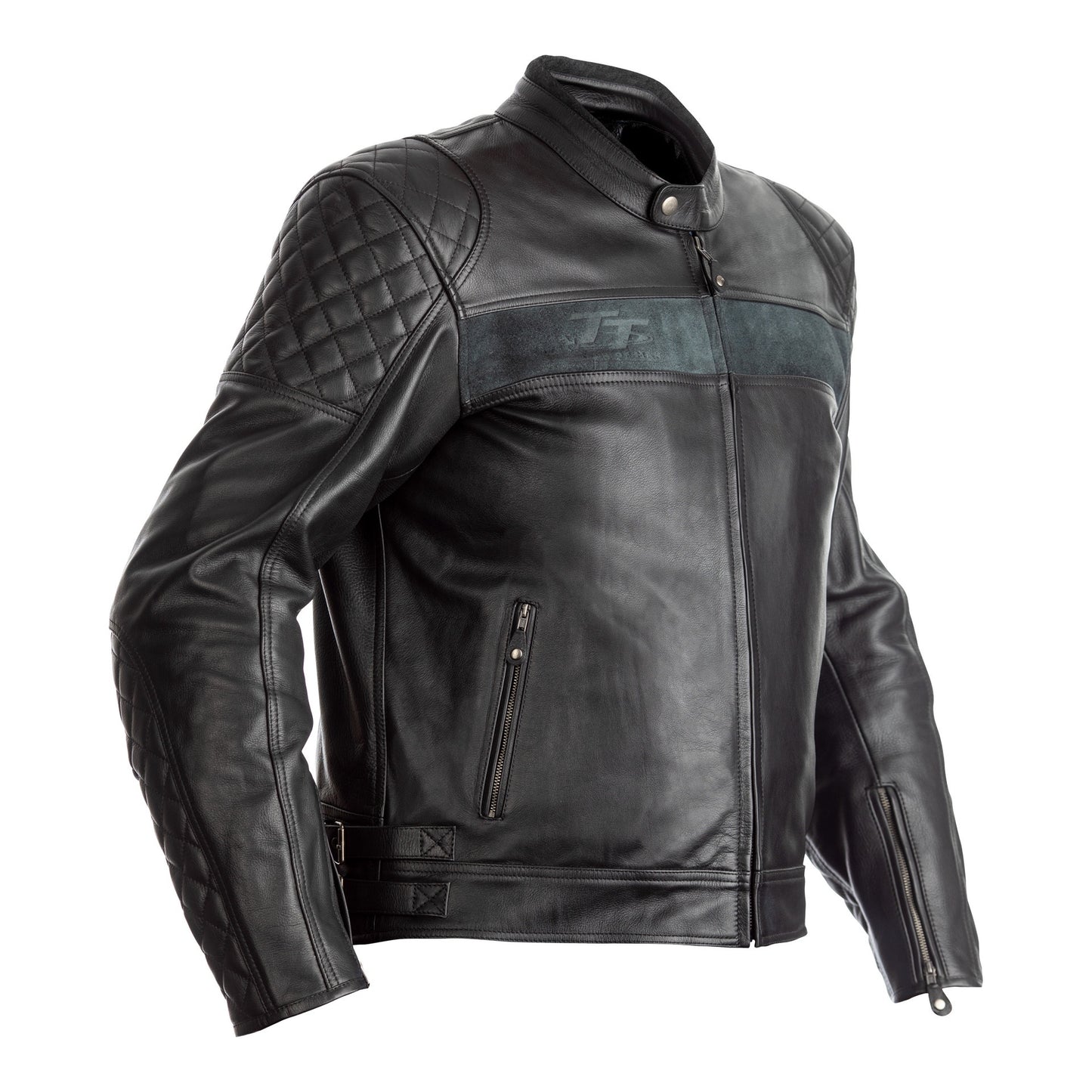 RST IOM TT Brandish CE Mens Leather Jacket - Black .