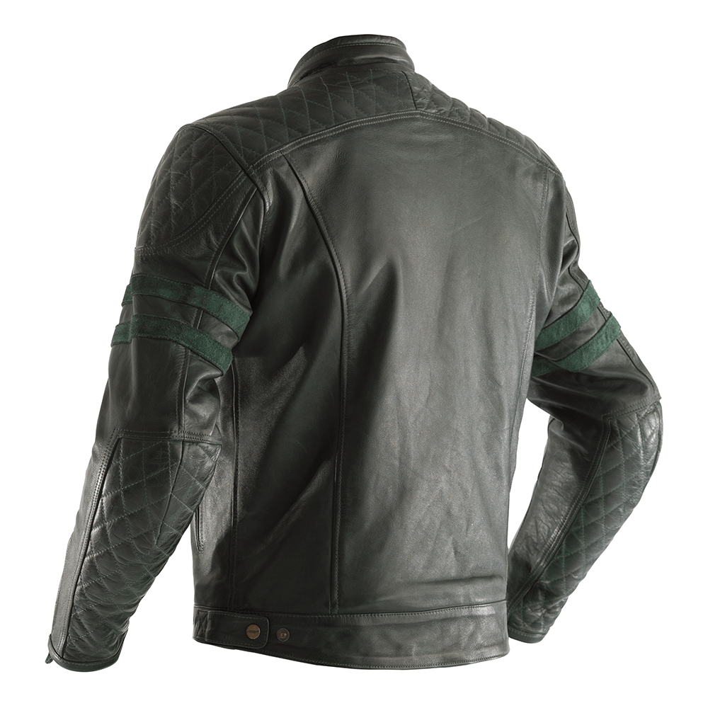 RST IOM TT Hillberry CE Mens Leather Jacket - Green