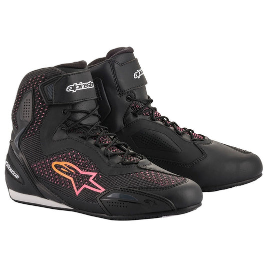 Alpinestars Faster 3 Short Motorcycle Boots - Black / Fuchsia