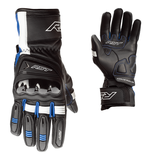 RST Pilot CE Mens Leather Gloves - Black / Blue / White