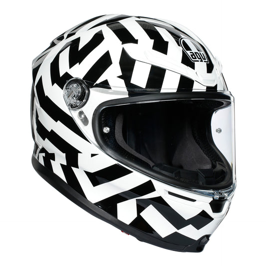 AGV K6 Full Face Helmet - Secret Black / White .