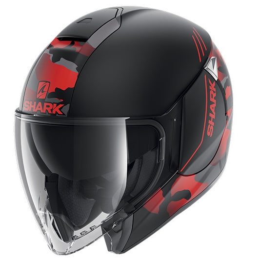 Shark Citycruiser Genom Open-Face KRA - Mat Black / Red / Anthracite .