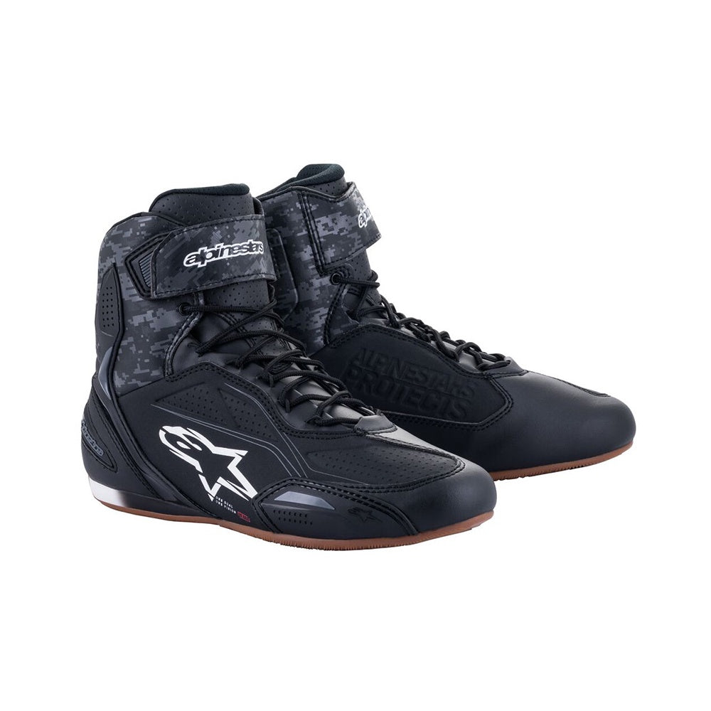 Alpinestars Faster-3 Short Motorcycle Boots - Black / Dark Grey / Gum